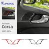 Для Opel Corsa D 2007 2008 2009 2010 2011 2012 2013 2014 Настоящее Мягкое Углеродное Волокно Накладка на Ручку Двери Автомобиля, Рамка Аудиосистемы, Декоративная Наклейка LHD RHD