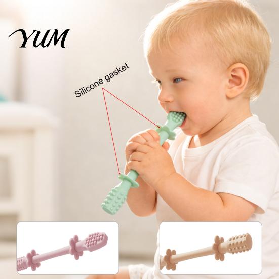 Safe Infant Chewing Toy Baby Silicone Teething Toy, Food-Grade Bite Soother for Gum Easy to Clean Relief Relief, Anti-Finger Biting Chew Stick,