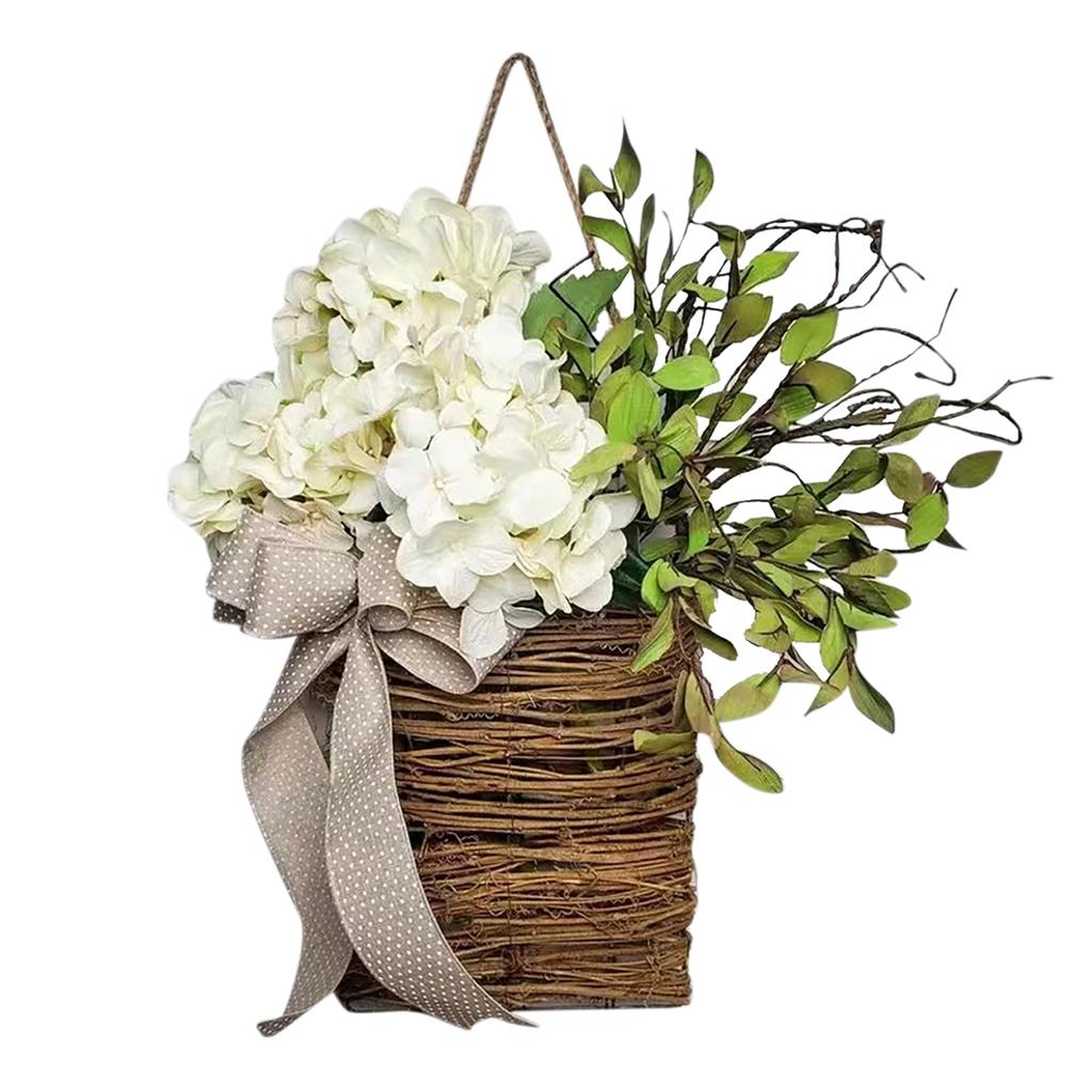 Artificial Lavender Garland Hanging Baskets Pendant Door Hanging Wildflower Wreath Ornaments Gifts Home Decor for Wedding Party