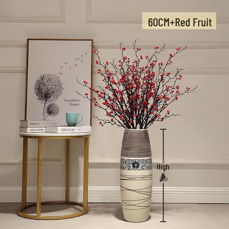 Большая европейско-китайская керамическая напольная ваза для дома и гостиной, цветочный декор