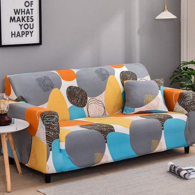 Elastic L-Shaped Sofa Cover Stretch Geometric Design Slipcover For Living Room Corner Couch Cover Durable Fabric