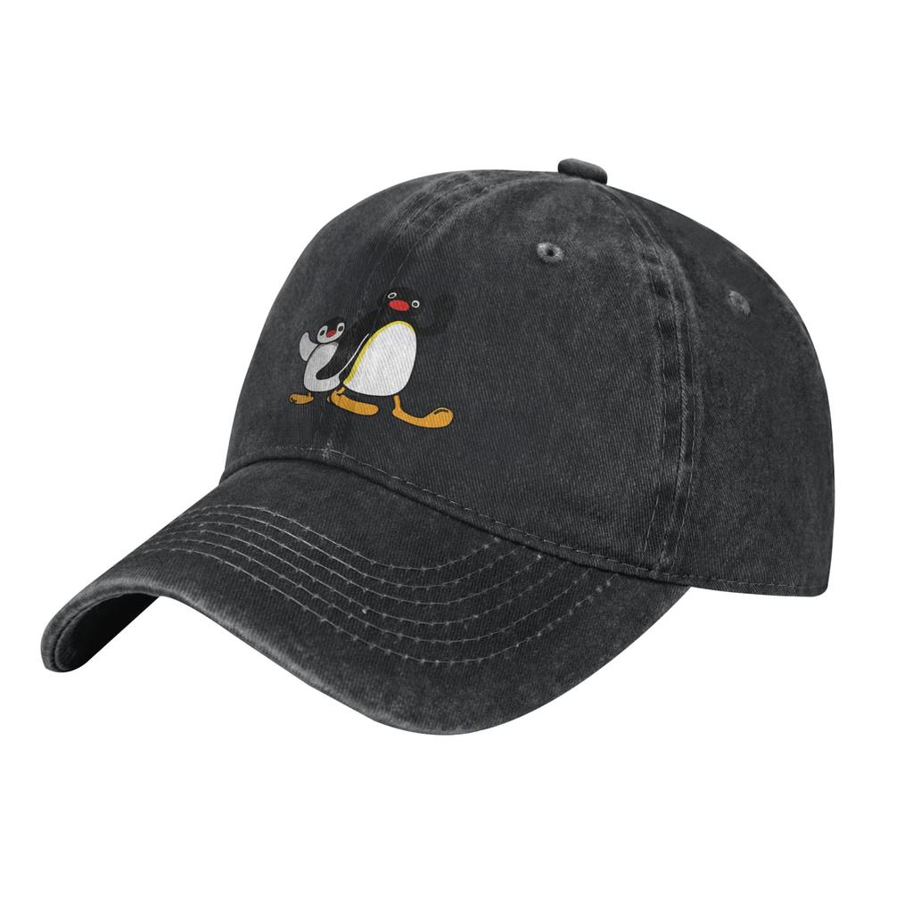 Vintage Pingu Baseball Cap Unisex Women Distressed Washed Headwear Penguin Cartoon Meme Outdoor Activities Adjustable Fit Caps Hat