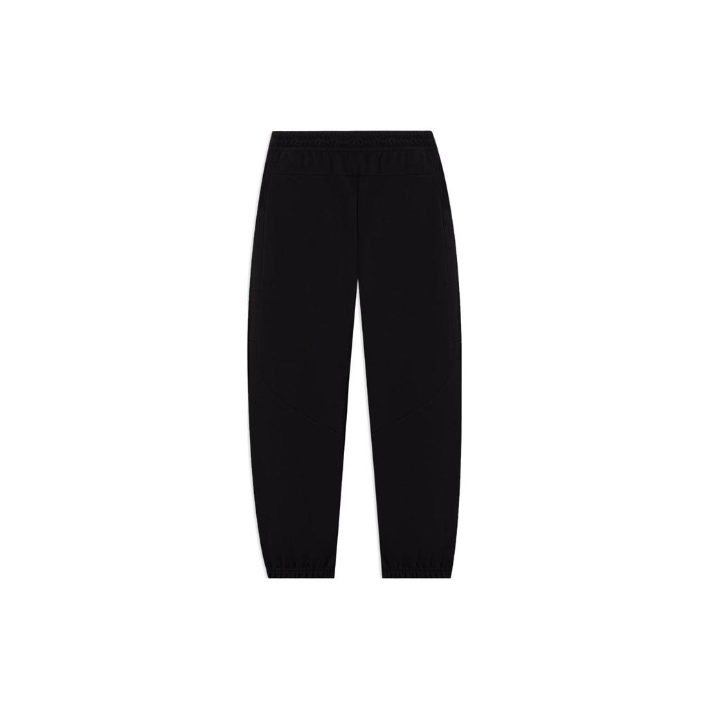 Li-Ning Мужские теплые флисовые спортивные брюки свободного покроя с манжетами и надписью Wade Series, цвет черный AKLTB93-1