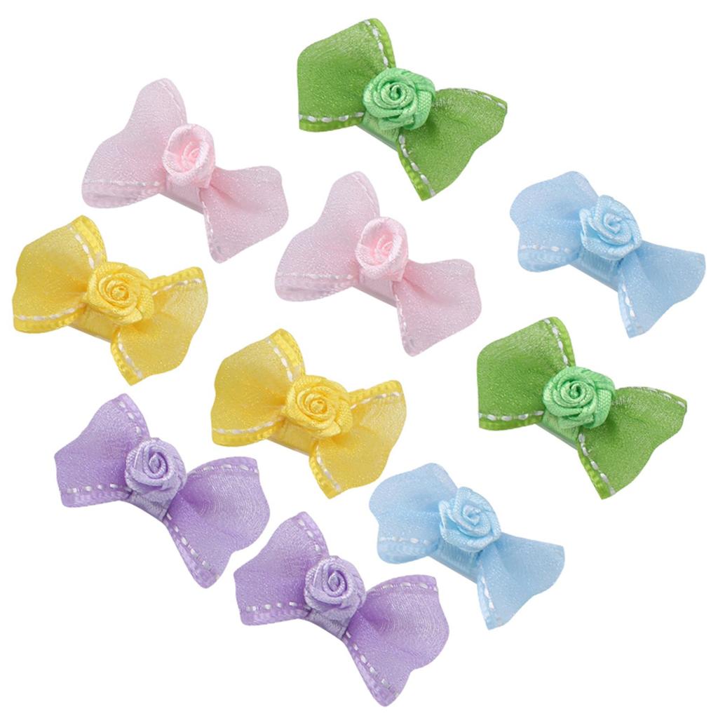 10Pcs/Set Lovely Pets Hair Clips Bowknot Clip Hairpins Cats Dogs Hair Accessories