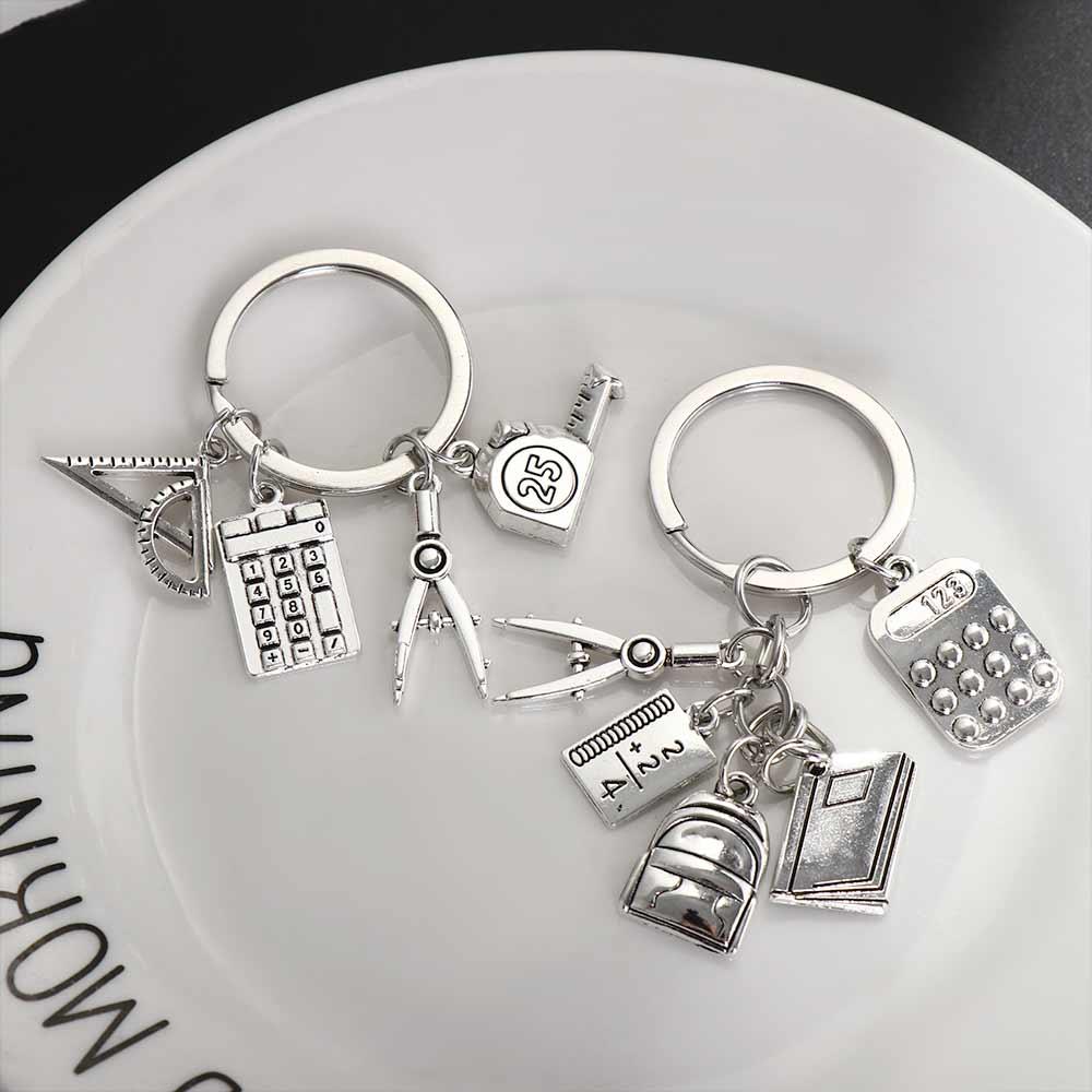 Брелок с компасами, математическими формулами, калькулятором, брелок для студентов, брелок с геометрией, подарки на день учителя