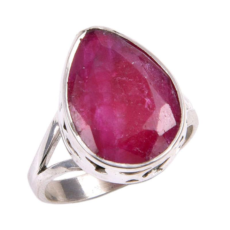 Красный Рубин(Смоделированный) Драгоценный камень Ручная работа 925 стерлинговое серебро Подарочное кольцо S.7.5 l1v06