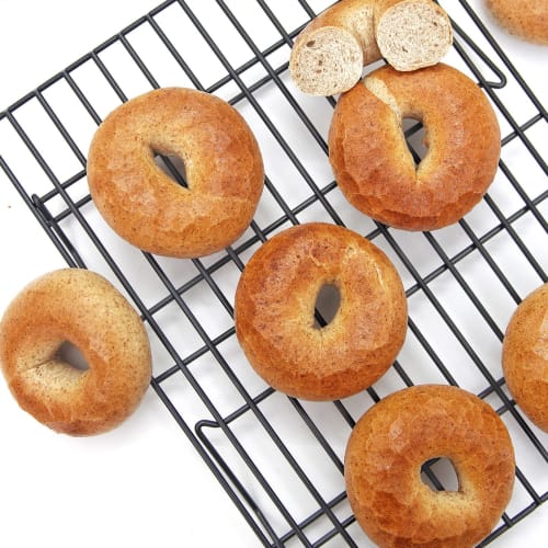 CHEFMADE Cooling Rack, Baking Rack, Cake Cooler, Cookie Biscuit Bread Cooling Rack, Net Mat Holder, Cooking Dry Cooler, Stackable, Silver Black (34.4*