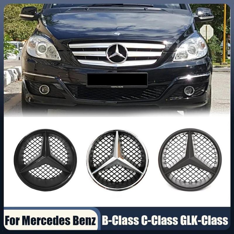 Для Mercedes Benz B C GLK-Class 2008-2014Хромированный серебристый и глянцевый черный OE стиль Передняя решетка Эмблема звезды Хромированный значок логотипа