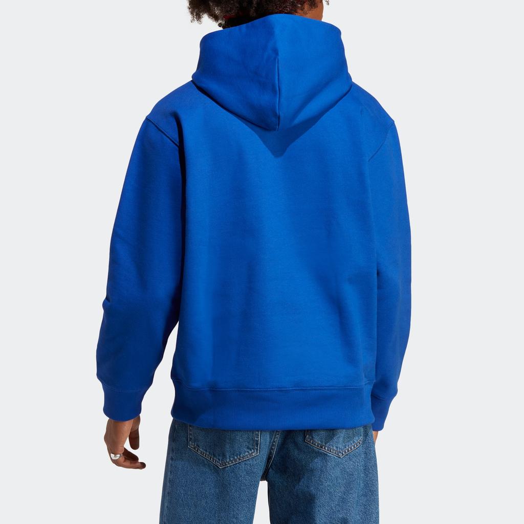 Adidas Originals Trefoil Plain Logo Embroidery Hoodie Men Hoodie Fluorescent-Blue IC4997