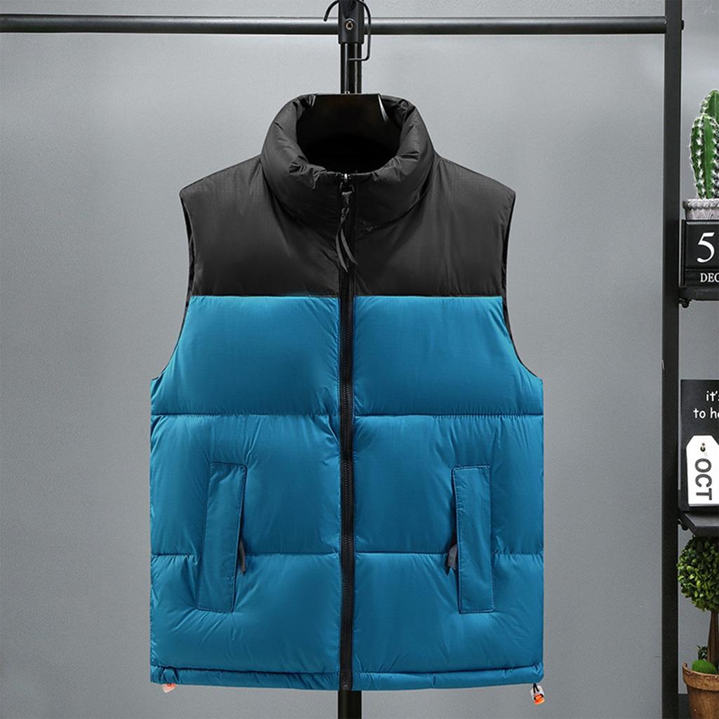 Cotton Vest Men's Autumn And Winter Thickened Warm Vest Color Stitching Waistcoat