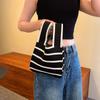 Handmade Knit Handbags Women Mini Knot Wrist Bag Korean Casual Tote Bag Reusable Shopping Bags