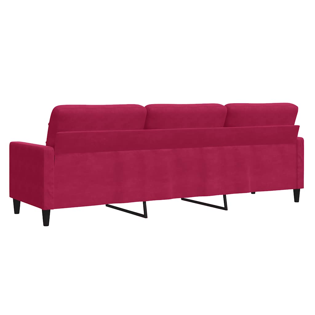 3 Seater Sofa Burgundy 210 cm Velvet
