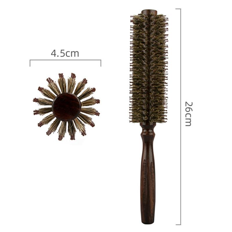 Straight Twill Hair Round Roller Wood Hair Brush Boar Bristle Nylon Hair Comb Anti Static Brush Blowing Curling Diy Hairdressing