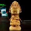Woodcarving Cartoon Guanyin Statue Hand Carving Solid Wood Buddhist Feng Shui Guanyin Home Room Office Decoration Statue