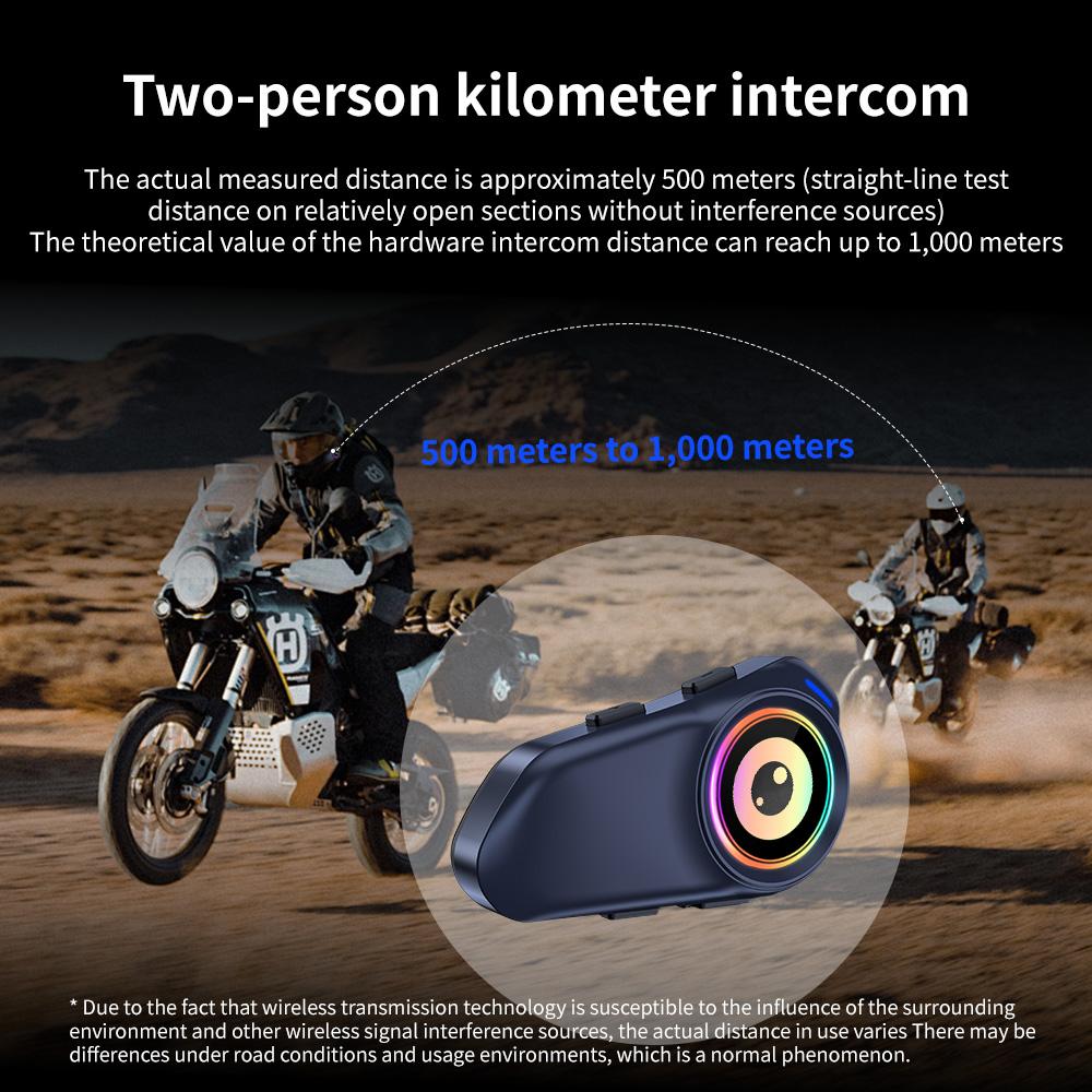 Мотошлем Bluetooth-гарнитура с двусторонней связью и RGB-подсветкой