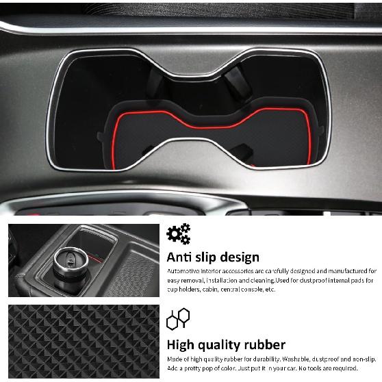 Подстаканник Auovo, вставка, подставка, совместимая с Honda Accord 2018, 2019, 2020, 2021, 2022, силиконовый коврик для чашки, украшение интерьера автомобиля(2 комплекта,красный)