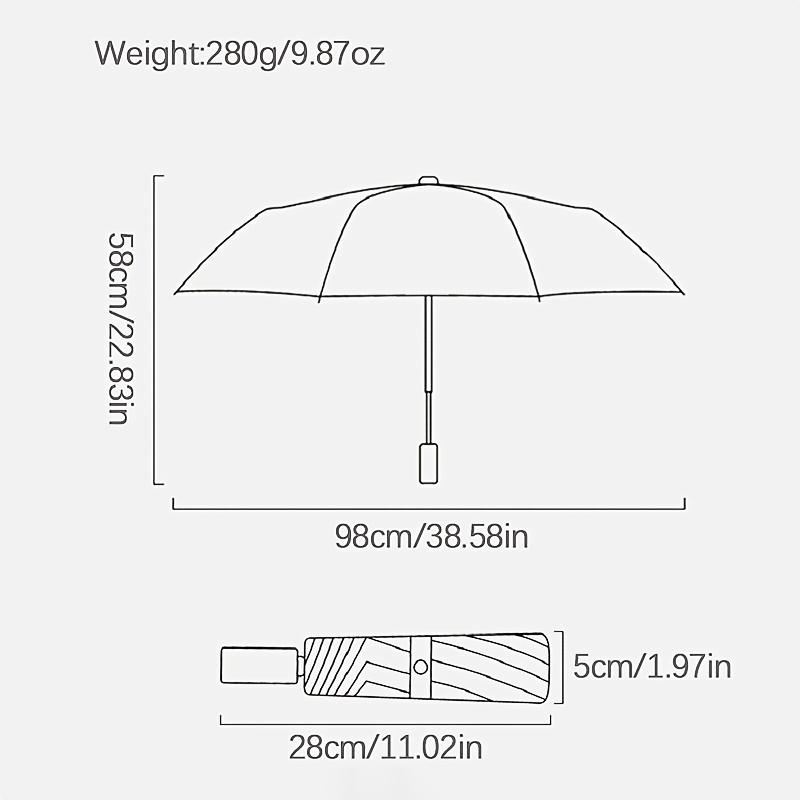 Leopard Print Gold-Rimmed Design Folding Umbrella, Luxurious Style, 8-Rib Durable Frame, Portable Travel Umbrella, Suitable for Commuting, B