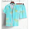 Men's 3D Print Hawaiian Shirt & Shorts Set - Casual Beachwear
