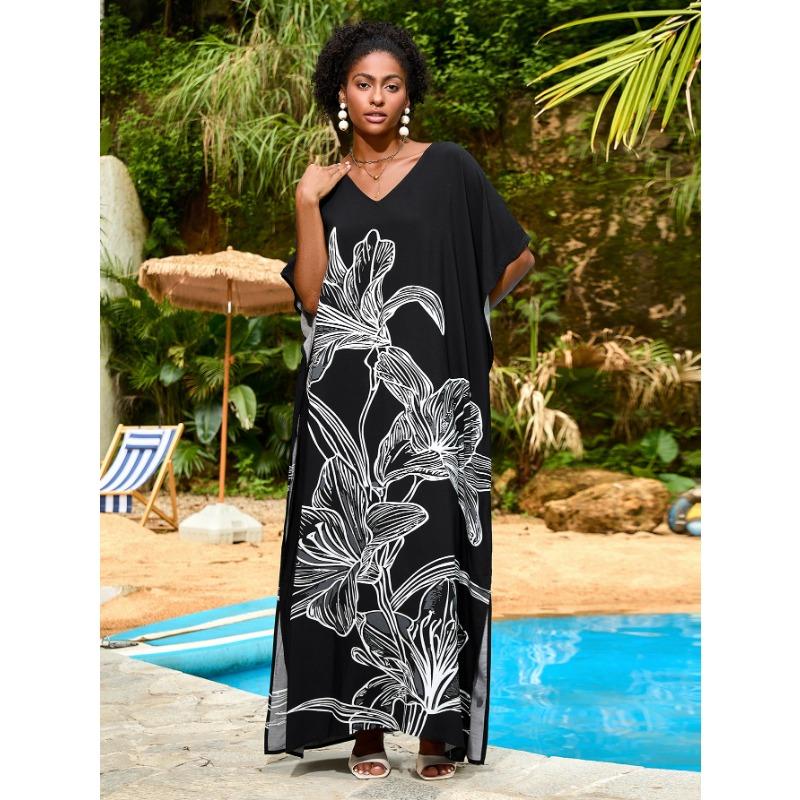 Большие размеры женские новые принтованные пляжные бикини для отдыха на пляже с накидкой