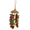 Bird Parrot Cage Toys Coconut Shell Colorful Wood Blocks Bird Chewing Toy for Large Medium Parrot
