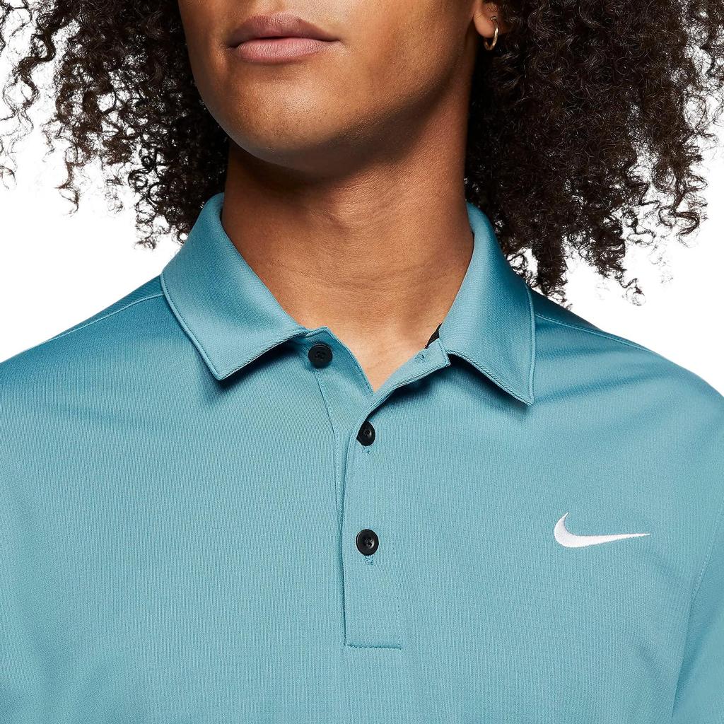 Nike Football Solid Straight Short Sleeve Polo Men Tops Blue CT4581-424