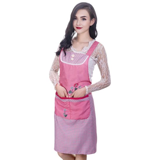 Мультяшный кухонный фартук Водонепроницаемый Маслостойкий Полиэстер Без рукавов Фартук Дизайн с цветочным принтом Фартук для дома Ресторана