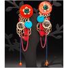 [Q8761] - 'Lilipoupettes' Orange Red Golden Designer Clips - 10x2. 5cm