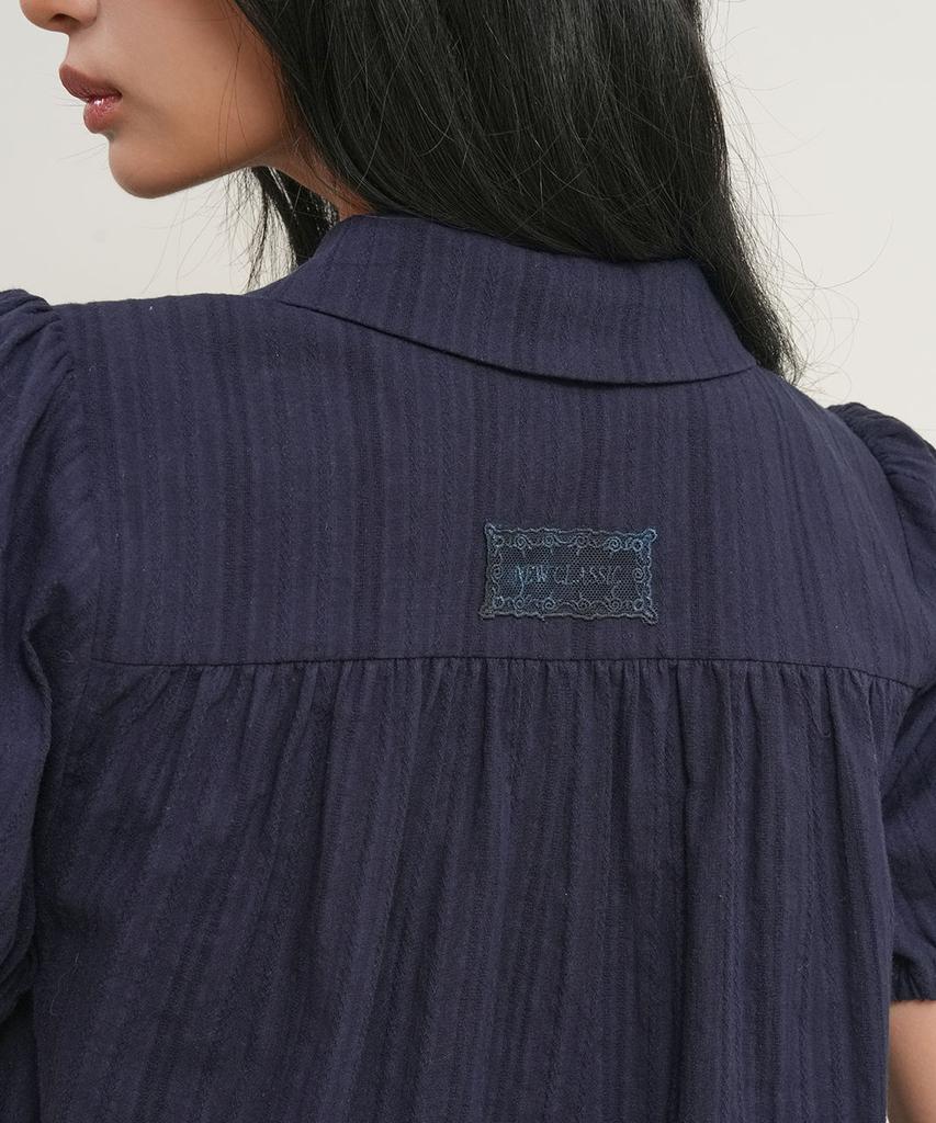 GENERALIDEA Round Collar Puff Blouse [Navy] / Gf2Lsh521