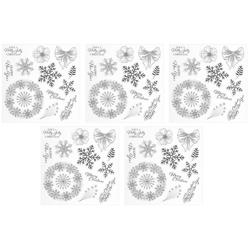 5 шт. Рождественский силиконовый прозрачный штамп в форме снежинки, аксессуары для украшения ручной работы