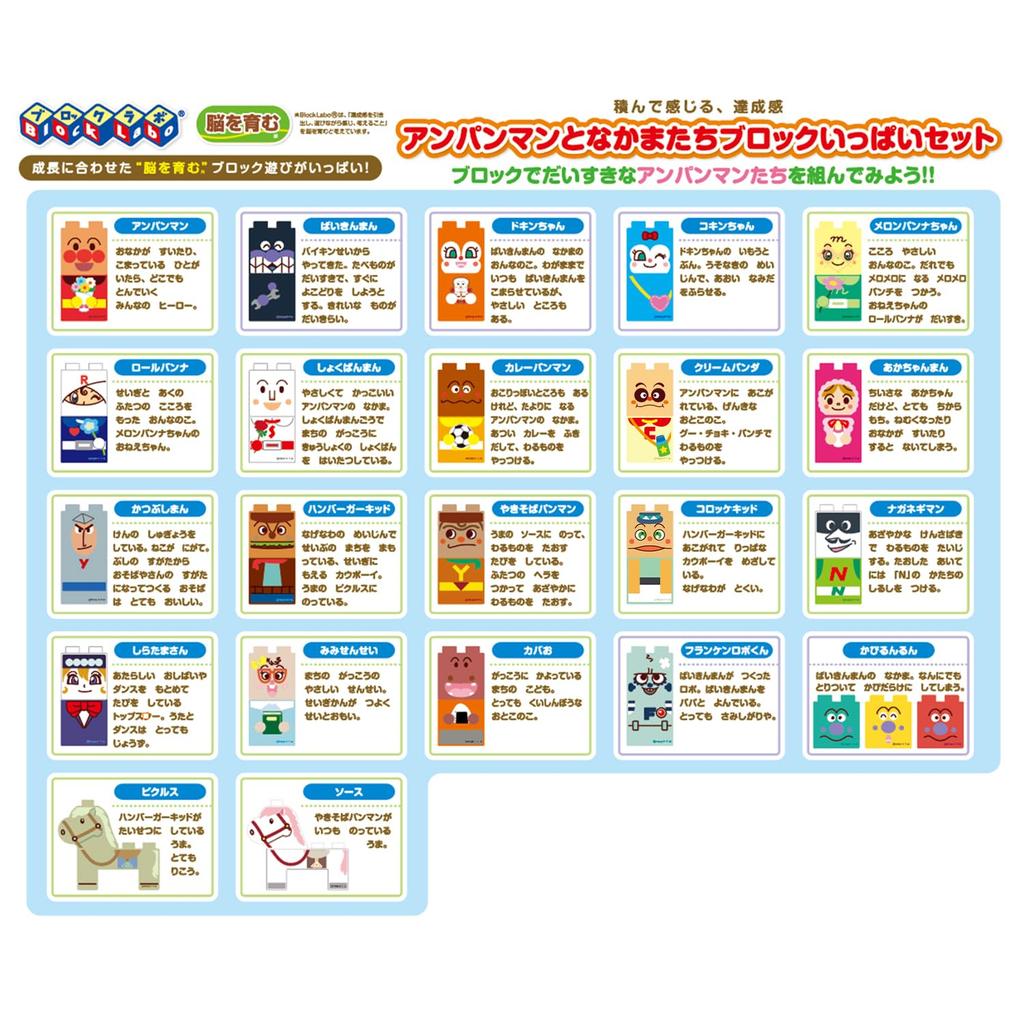 BANDAI Blocklabo Anpanman and Friends Block Set 1 Year 6 Months and (Ages Up)