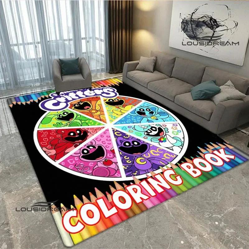 S-smiling critters Cartoon print carpet Non -slip carpet Yoga mat door mat photography props kitchen mat area rug birthday gift