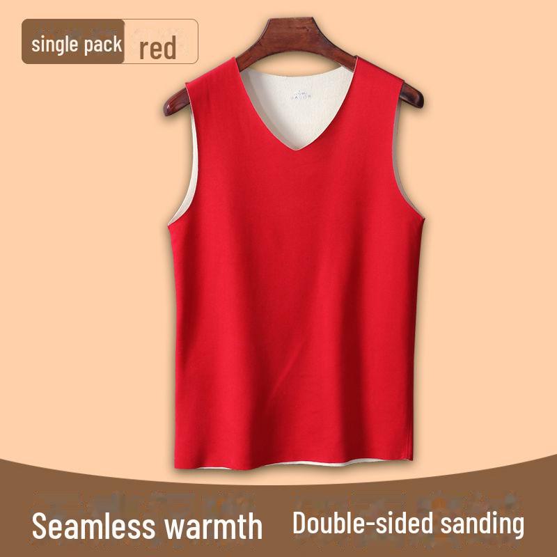 Мужской двусторонний бархатный теплый жилет, тонкое бесшовное нижнее белье, плюс утолщенная бархатная нижняя рубашка для осени и зимы