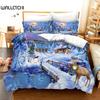 Christmas Snow Cartoon Deer Bedding Set Christmas Duvet Cover Set Comfortable Breathable Duvet Cover Christmas Xmas Gift