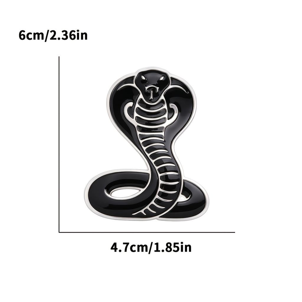 Realistic King Cobra Car Emblem, Weather Resistant Vehicle Exterior Decor Sticker