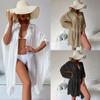 New Cotton Women Loose Shirt Beach Thin Cardigan Holiday Sunwear Bikini Cover Up Swimwear Outer Cardigan