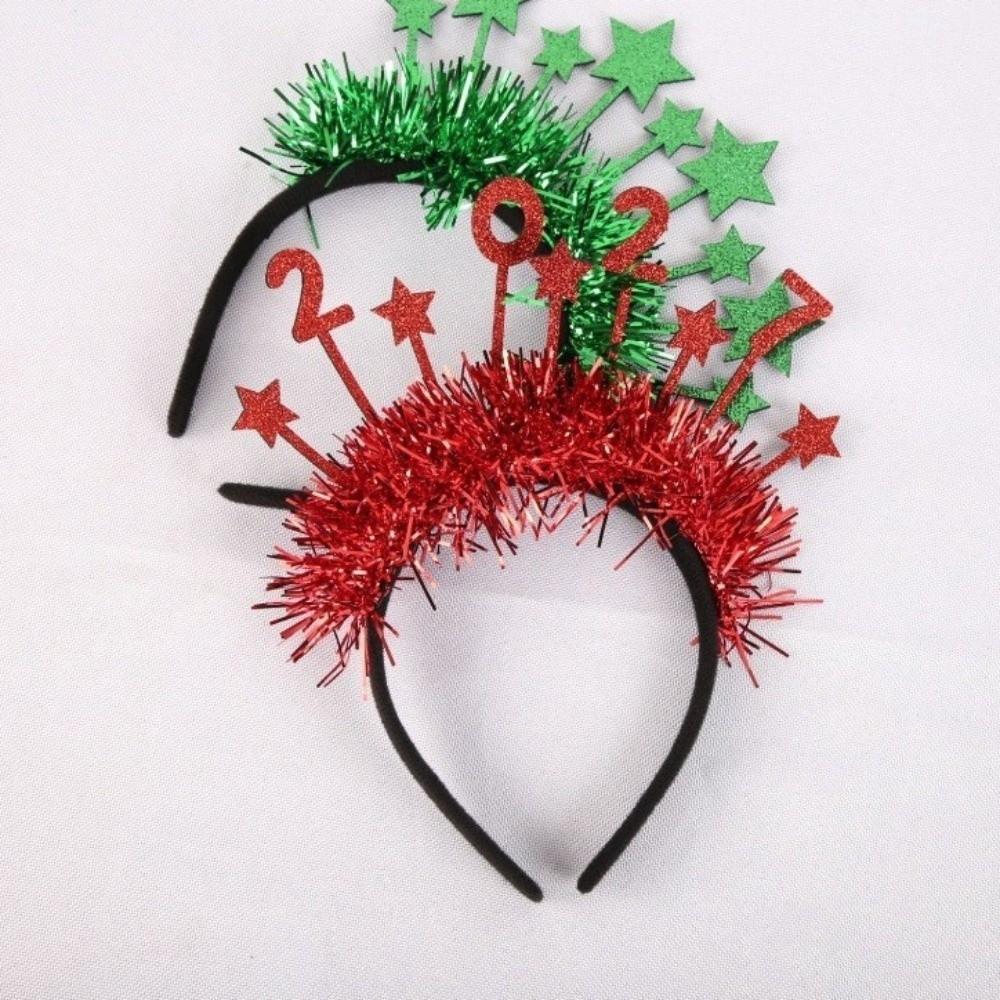 Gold Silver Christmas Hairband Star Sequin Party Photo Props Cute Happy New Year Headband Girl