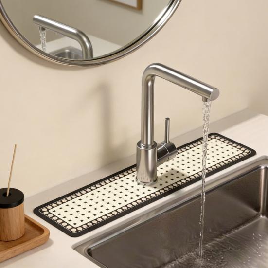 Коврик для слива кухонной раковины, супервпитывающий, брызгозащитный для смесителя, настольный коврик, водонепроницаемый, складной, для столешницы в ванной