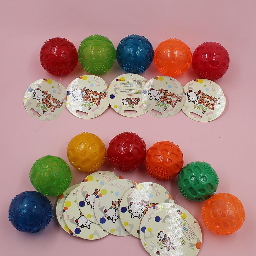 Игрушка для собак из термопластичной резины, устойчивая к укусам: Интерактивный мяч для прорезывания зубов со звуком для чистки зубов