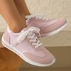Fashion Speing Autumn Lace Up Pink Sneakers Women Comfort Patchwork Platform Sports Shoes Woman Lightweight Plus Size Soft Sole Flats 43