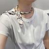 No Tie Silk Scarf Magnetic Pearl Buckle Women Neckerchief Sun Protection Satin Neck Scarf  Summer