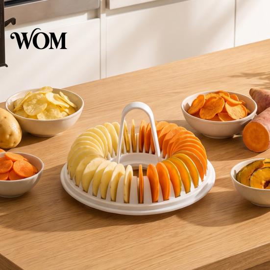 Home Kitchen Accessory Microwave Potato Chip Maker, Stainless Steel Slicer DIY Crispy Snack Safe Rack Cooker, Healthy Oil Free Homemade Chips Tool for