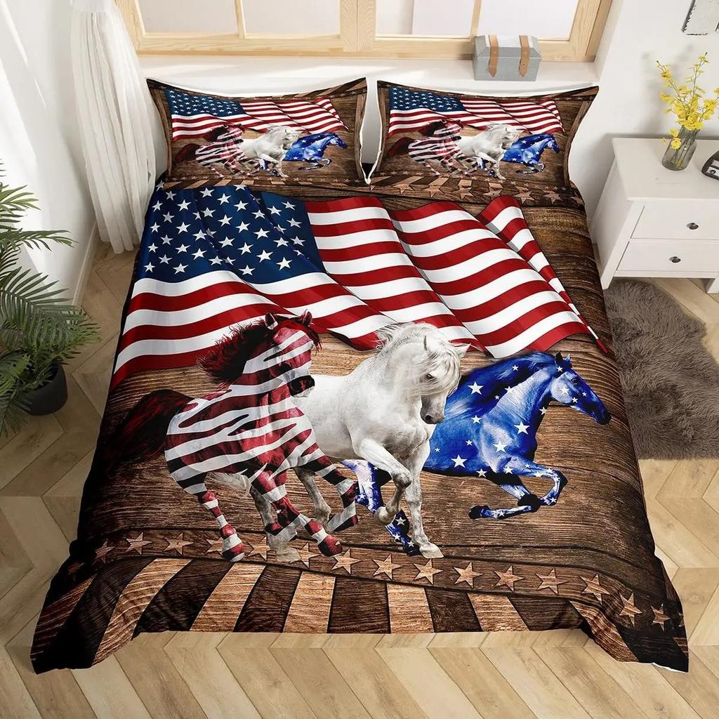 Набор пододеяльников с принтом лошадей Twin Full Queen King Мягкое постельное белье Покрывало Одеяло Наволочки Животные Домашний текстиль