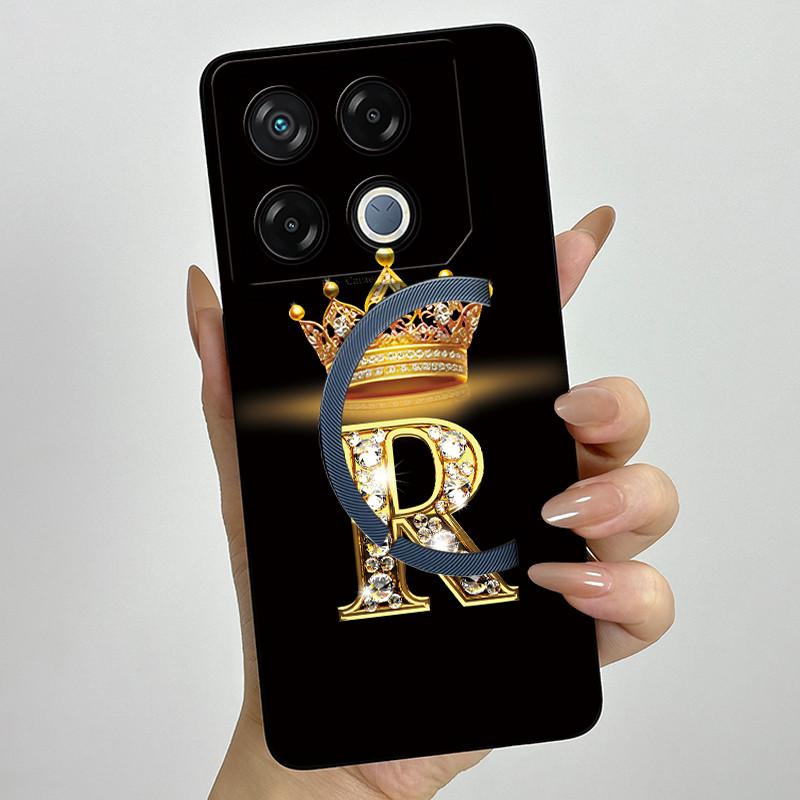 Для Infinix GT 20 Pro Чехол Роскошная Корона Буква Мягкий Силикон Задняя Крышка Для Infinix GT20 Pro GT20Pro Чехол Infinix X6871 Чехлы