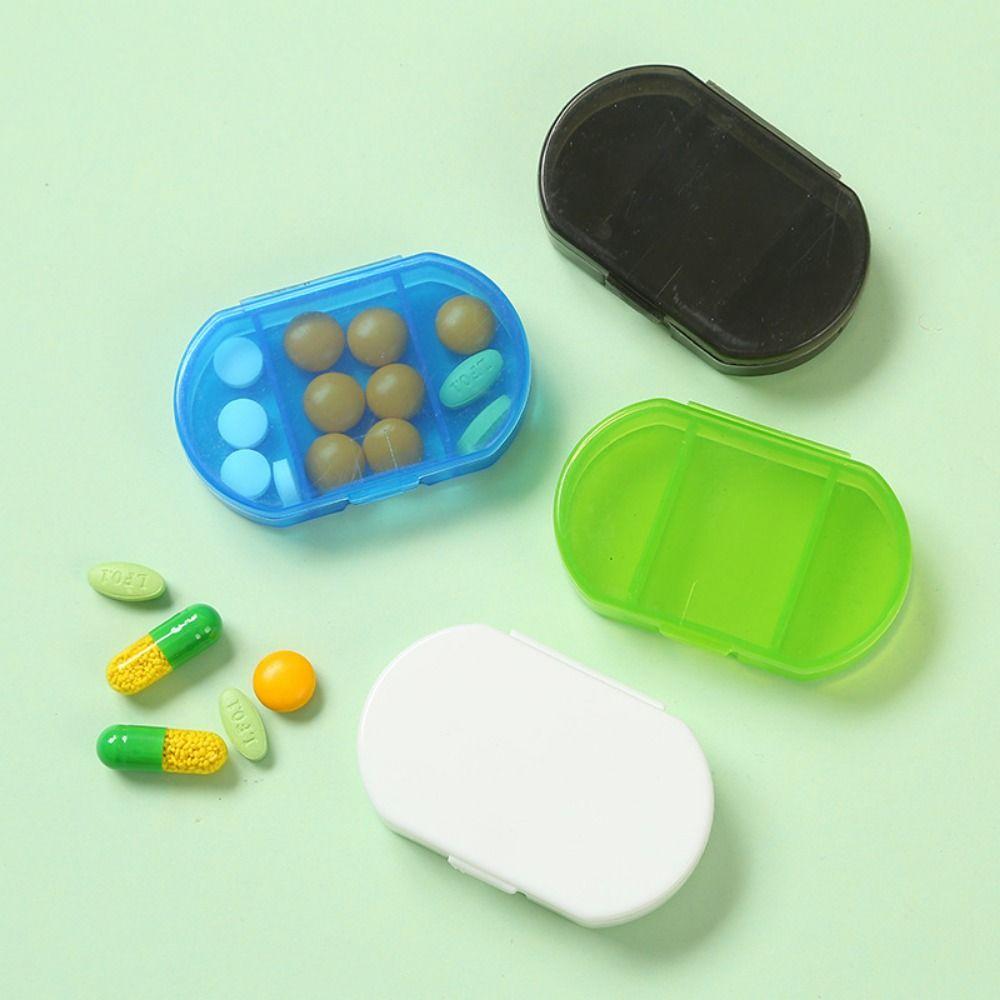 Three Compartments Mini Pill Box Moisture-proof Pill Case Vitamin Supplements