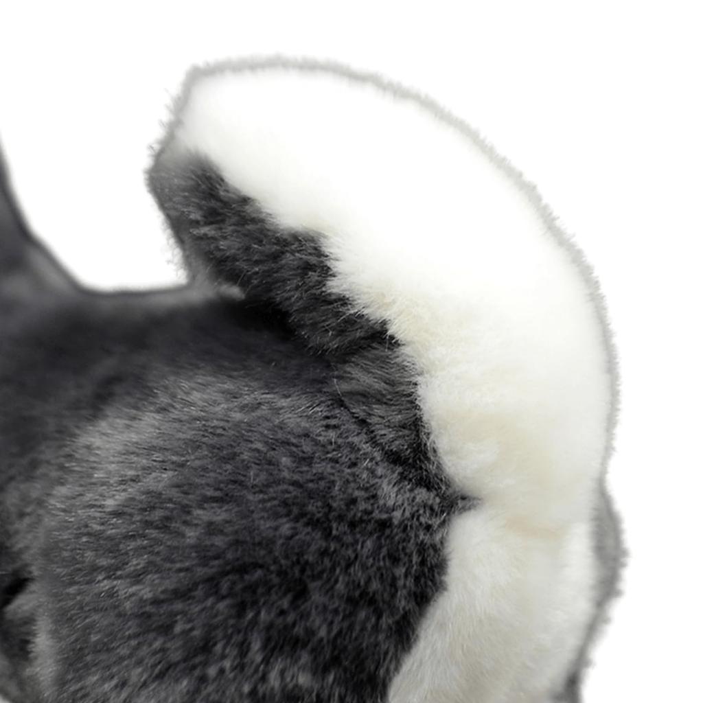 Lilizzhoumax Плюшевая игрушка Собака Аляски, Реалистичная мягкая собака, Супермягкая плюшевая игрушка для девочек, детей, домашнего декора (Серый, 11 дюймов), Средняя