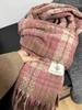 Клетчатый женский зимний шарф в корейском стиле - Теплый снуд из искусственного кашемира