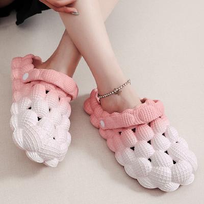 Модные женские шлепанцы Shevalues с градиентным цветом, легкие садовые туфли из ЭВА, удобные шлепанцы для пляжа с мягкой подошвой, перфорированные уличные женские сандалии