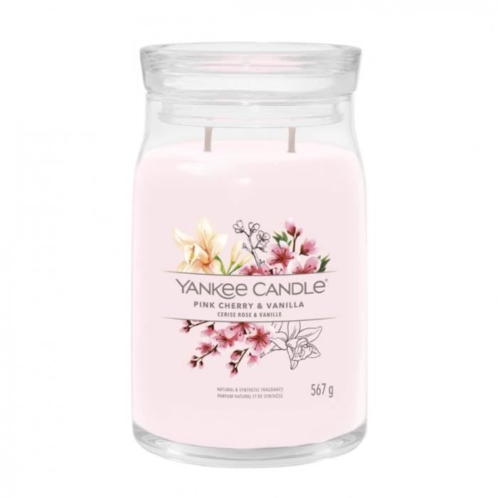 Bougie - Yankee Candle - Cerise Rose Et Vanille - 15,7 Cm - Cire De Soja - 2 Mèches Naturelles