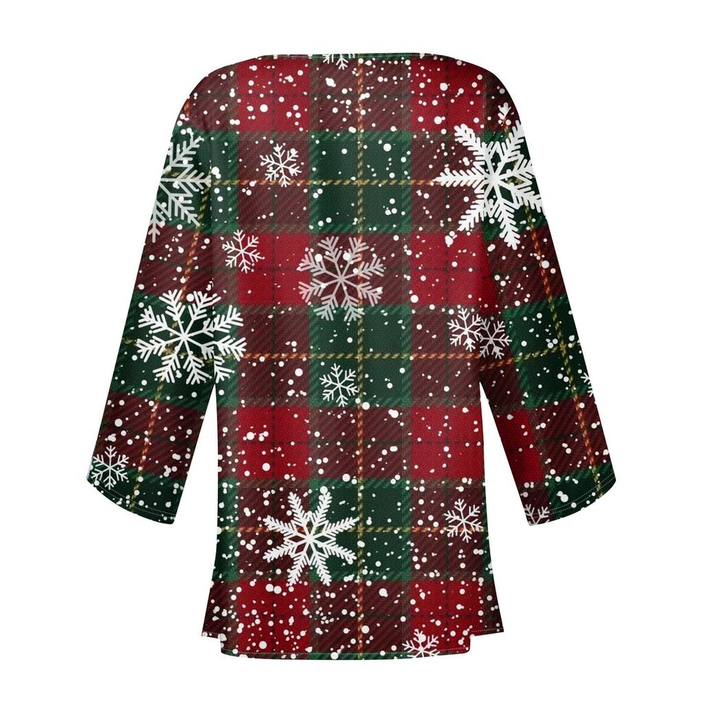 Женская повседневная мода с рождественским принтом легкая куртка средней длины кардиган