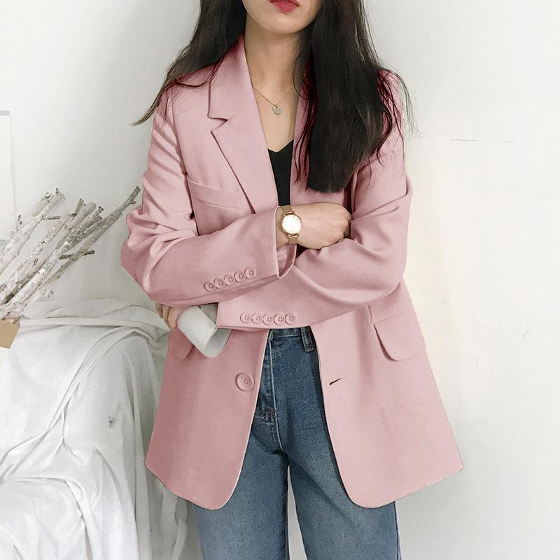 Elegant Blazer Women Fashion Vintage Suit Jackets Jackets Coat Office Lady Chic Classic Solid Casual Oversized Outerwear